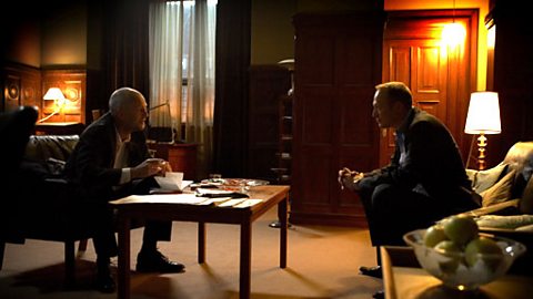 Eirk Salin (Troels Lyby) and Troels Hartmann (Lars Mikkelsen)