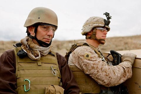 Mark Urban with the US Marines in Helmand