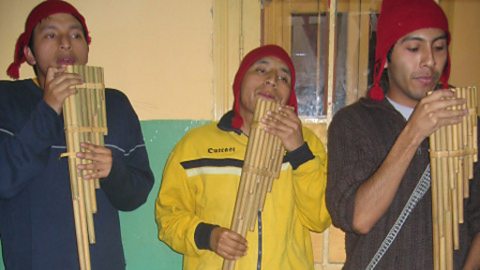 Members of the Puno Youth Association panpipe group