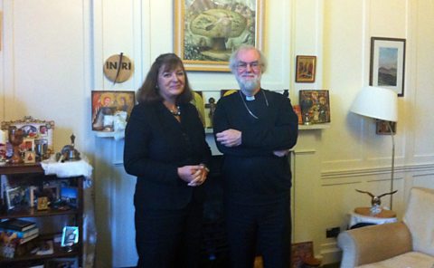 Bridget Kendall with Archbishop Rowan Williams at Lambeth Palace