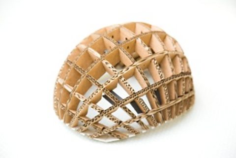 The cardboard bike helmet