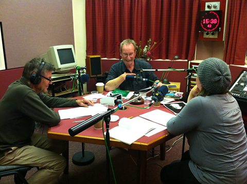 Studio recording of Great Lives. Matthew Parris, Bill Paterson and Susie Maguire