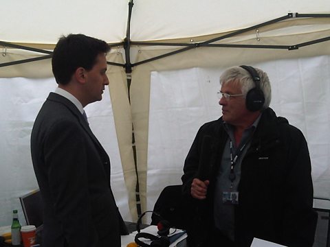 Ed Miliband with Peter Allen