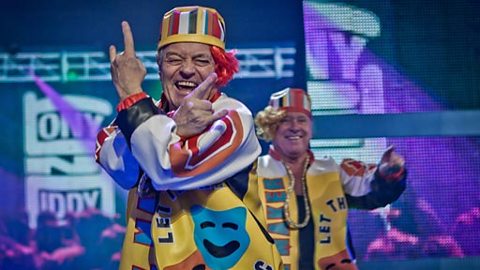 Tony Blackburn and David Hamilton perform Salt & Pepa's Push It.