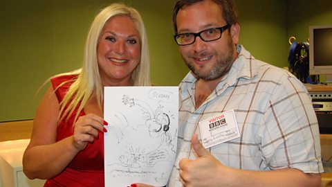 VANESSA WITH GARY NORTHFIELD AND HIS DRAWING