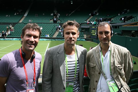 Pat Cash, Richard Bacon and Alistair McGowan