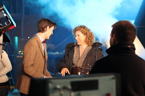 Light mood on set as Matt and Alex get ready to film the big reveal