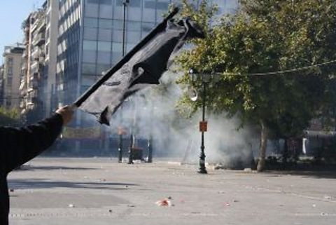 Day 1 of 48 hour General Strike, Syntagma Sq, Athens