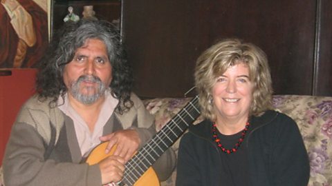 Lucy with the Andean singer Manuelcha Prado at his home in Lima