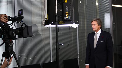 Filming a piece to camera