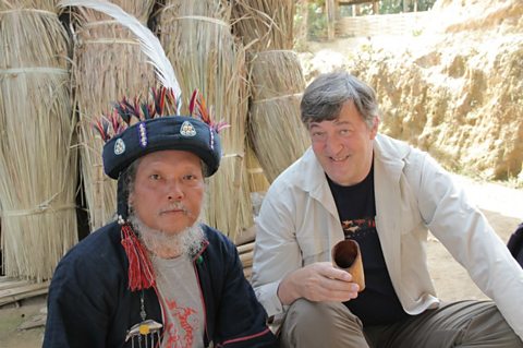 Stephen Fry and Adju (Akha Tribe) 