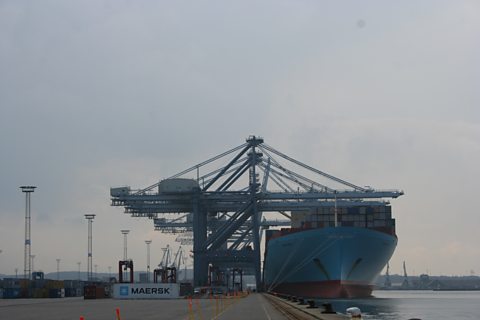 The Ebba Maersk in Aarhus, Denmark