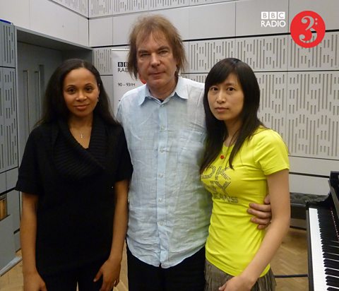Pianist Rebeca Omordia, cellist Julian Lloyd Webber and cellist Jiaxin Cheng
