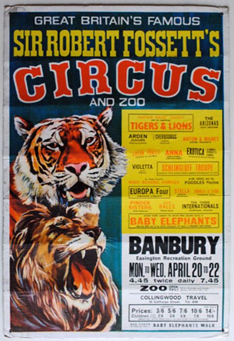 Sir Robert Fossett's Circus and Zoo poster 