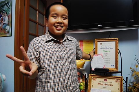 Child Prodigy Do Nhat Nam at his home in Hanoi