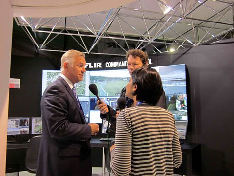Angela talking to David Smith of FLIR