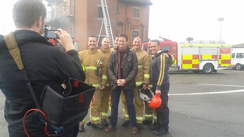 Matt and the fire fighters