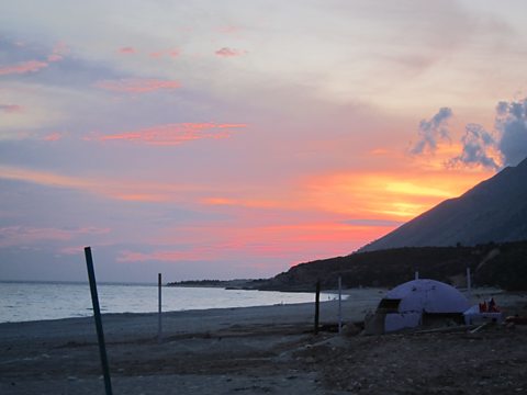 Bunker on the beach at Dhermi
