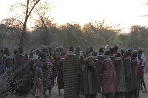 The Turkana Tribe at dusk
