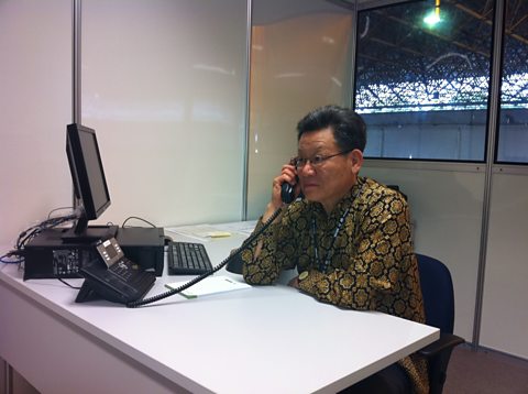 Mr Sha in his office at the Rio conference centre