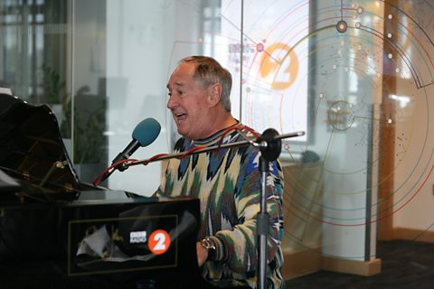 Neil Sedaka in session on Sir Elton John's piano