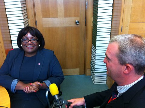 GILES WITH DIANE ABBOTT IN WESTMINSTER 