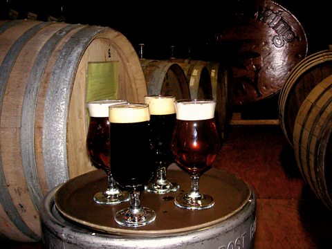 Barrel aged beers in CBC's cellar