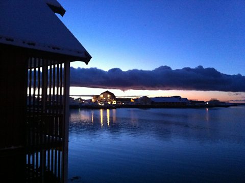 Harbour in Svolvaer - capital of Lofoten, pop, 4,500
