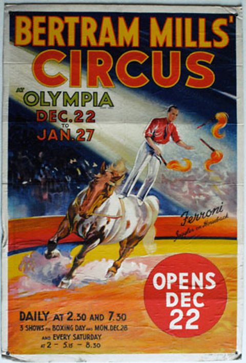 Bertram Mills' Circus at Olympia poster 