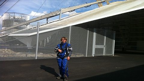 Melanie Abbott about to climb Britain's newest attraction 'Up at The O2', Olympic Venue, London
