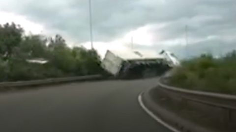 Driver Of Lorry Left Overhanging Ipswich A Banned Bbc News