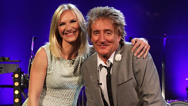 Jo Whiley and Rod Stewart