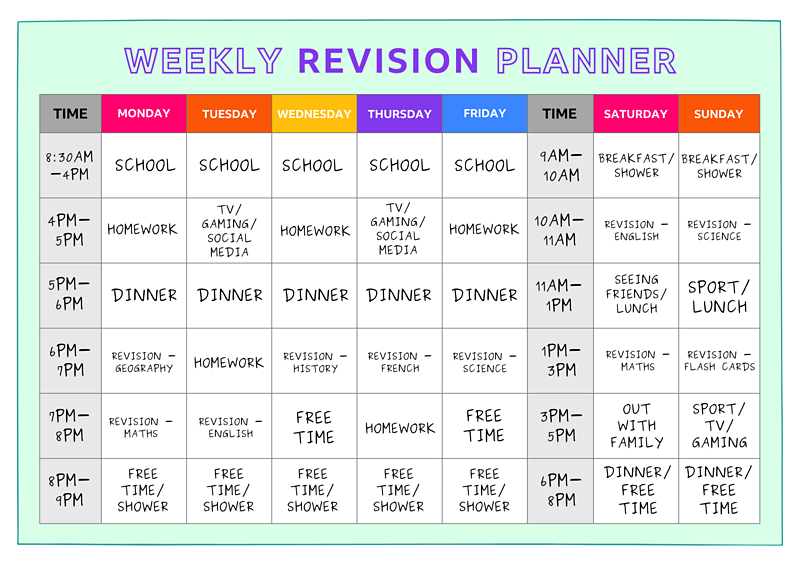 How Do I Make A Revision Timetable For My Exams Bbc Bitesize