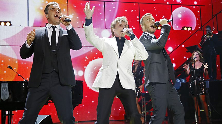 Barry Manilow, Gary Barlow and Robbie Williams