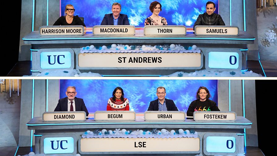 BBC Two University Challenge Christmas 2024 Episode Guide