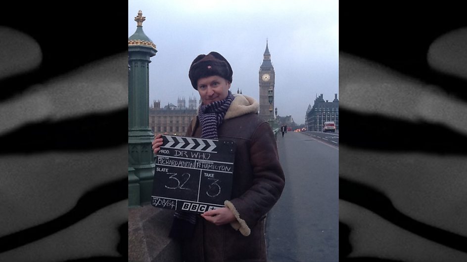 The writer and executive producer of An Adventure in Space and Time, Mark Gatiss, on location in London.