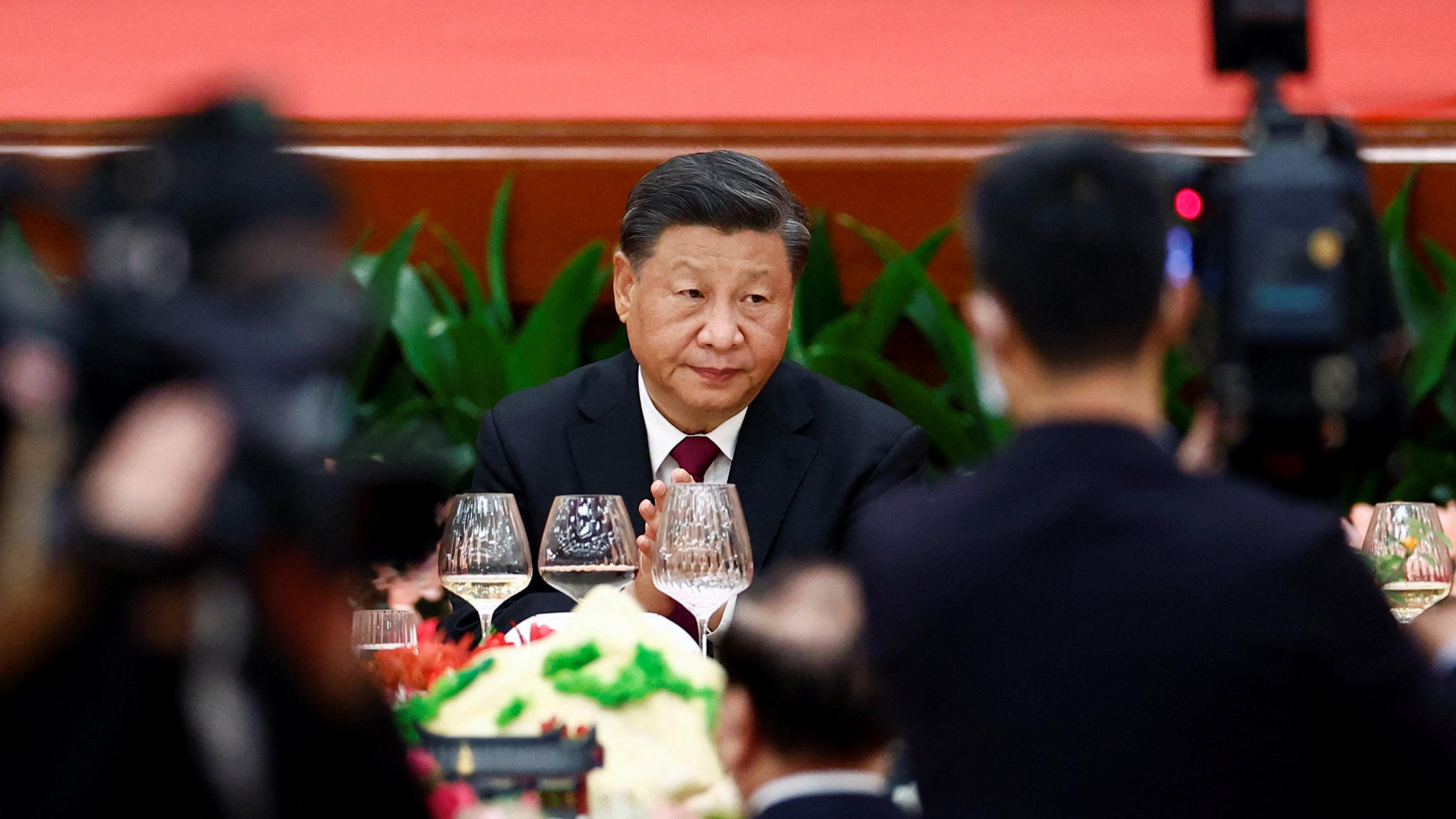 Chinese President Xi Jinping attends a reception at the Great Hall of the People on the eve of the Chinese National Day in Beijing, China, September 30, 2022 (Credit: Reuters / Florence Lo)