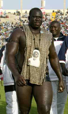 The gargantuan Yekini pictured before a fight