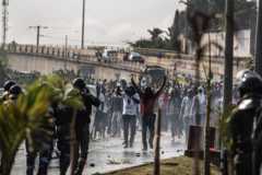 Gabonese youth face police