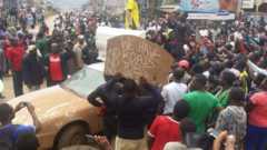 Protesters at a demonstration in Bamenda, Cameroon