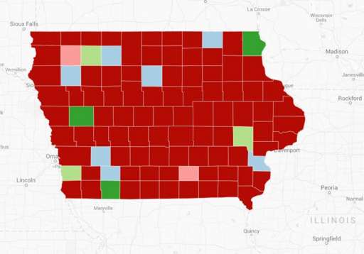 Graphic showing top searches in Iowa on 29 January