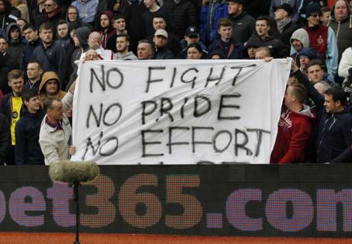 A banner at Aston Villa