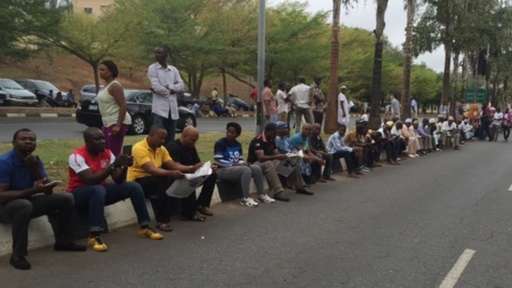 Abuja voters queuing to be accredited