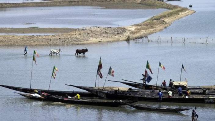 Gao port in Mali on the Niger River - 2013