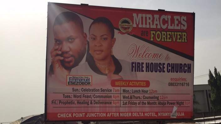 An evangelist's poster in Nigeria