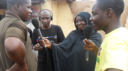 The YTNA production team record interviews in Kaduna, Nigeria.