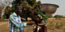 Journalist Maxwell Nashion interviewing a woman in Yola in northern Nigeria.