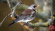 Fieldfare on branch