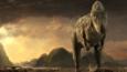 Skorpiovenator scavenging from a sauropod nest.