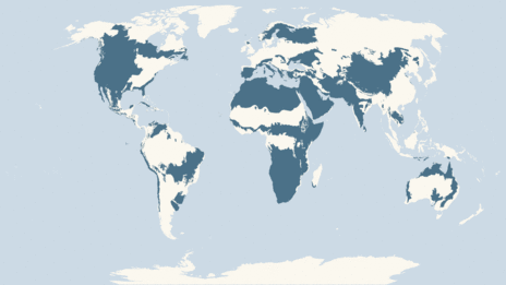 Map showing the distribution of the Swallow taxa